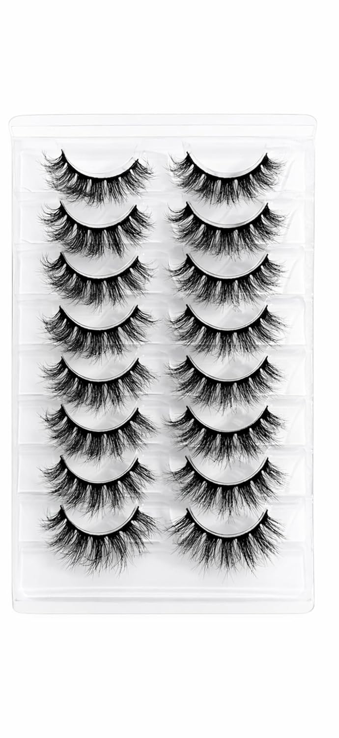 25mm Wispy Mink Lashes, 10 Pairs Fluffy Dramatic False Eyelashes, Reusable Lightweight Strip Lashes, Lash Extensions Look, Volume Lash Set – Belizean Beauty