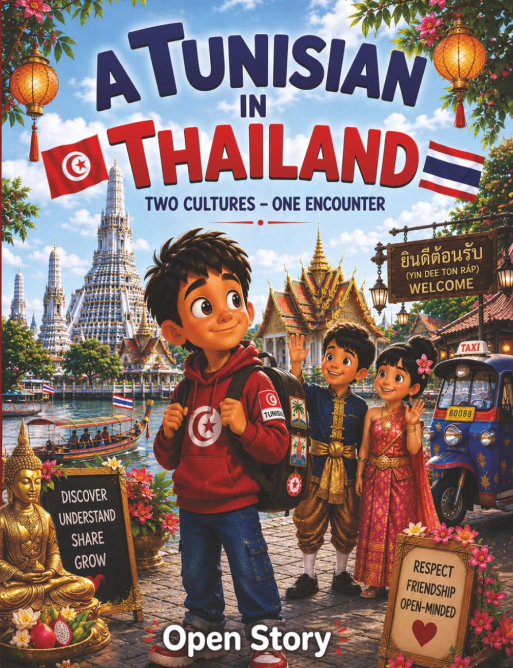A Tunisian in Thailand: Youssef's Extraordinary Journey: A heartwarming multicultural children's book about discovering Thailand, Bangkok's golden temples, floating markets, and friendship for kids