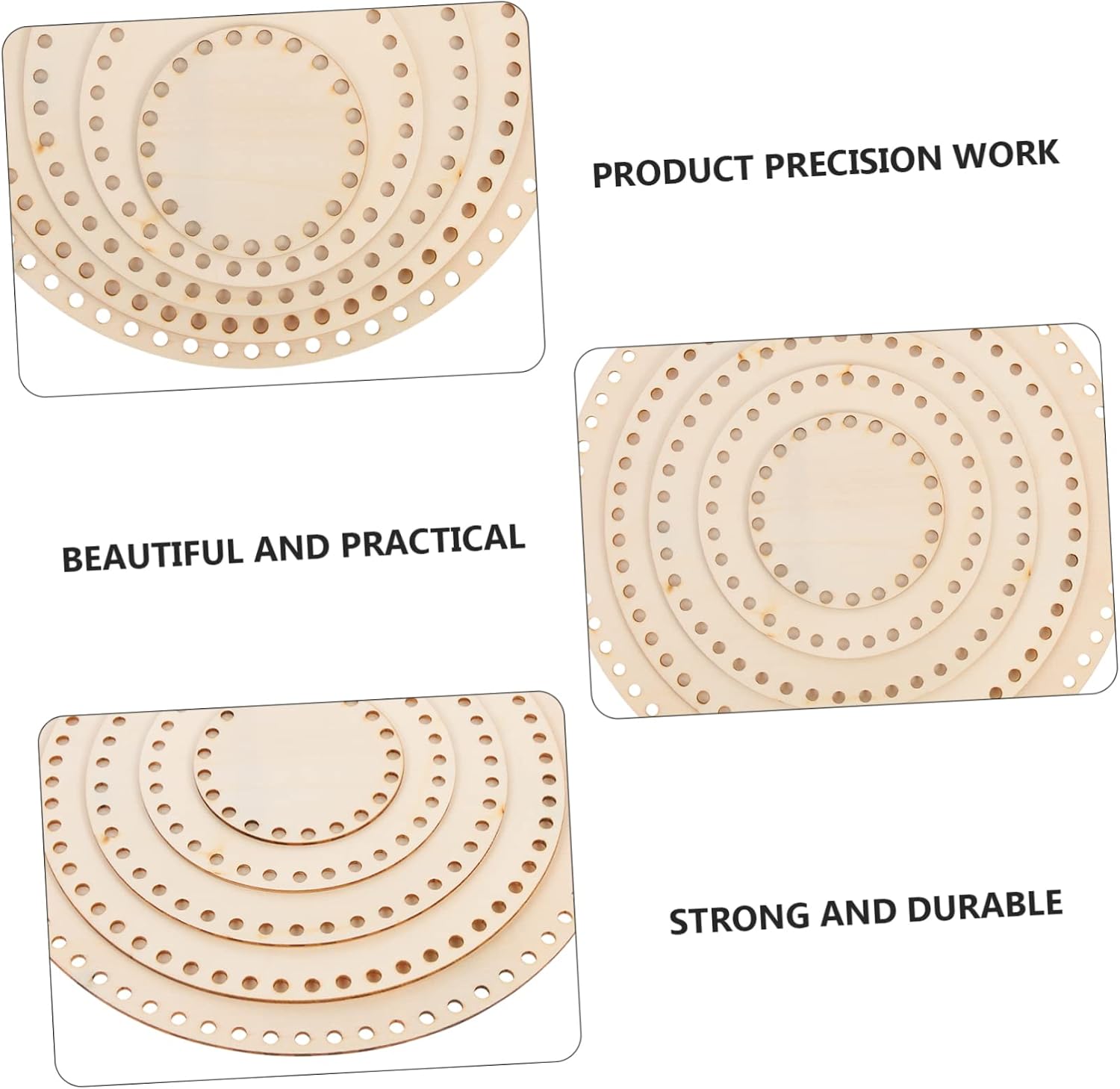 5pcs Wooden DIY Basket Bottom Crochet Basket Base for Xmas