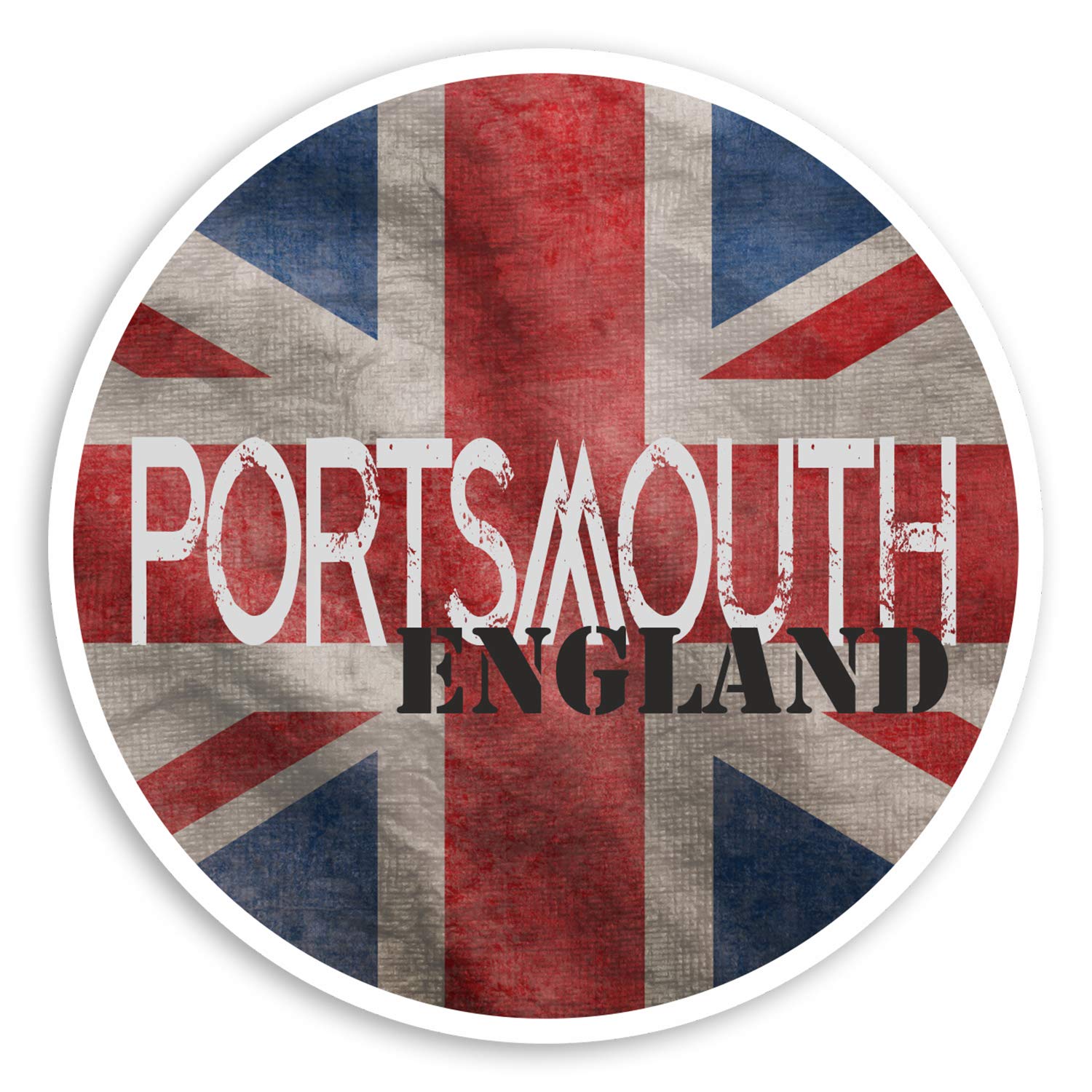 Destination Vinyl Ltd Multi 2 X 10Cm Portsmouth England Vinyl Stickers Gb Flag Travel Luggage Sticker #30692 (10Cm Wide)