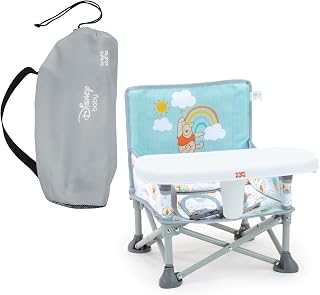Bright Starts Disney Winnie The Pooh Pop 'N Sit Portable Booster, Indoor/Outdoor Use, Floor Seat with Feeding Tray, 6 Mos - 3 Yrs