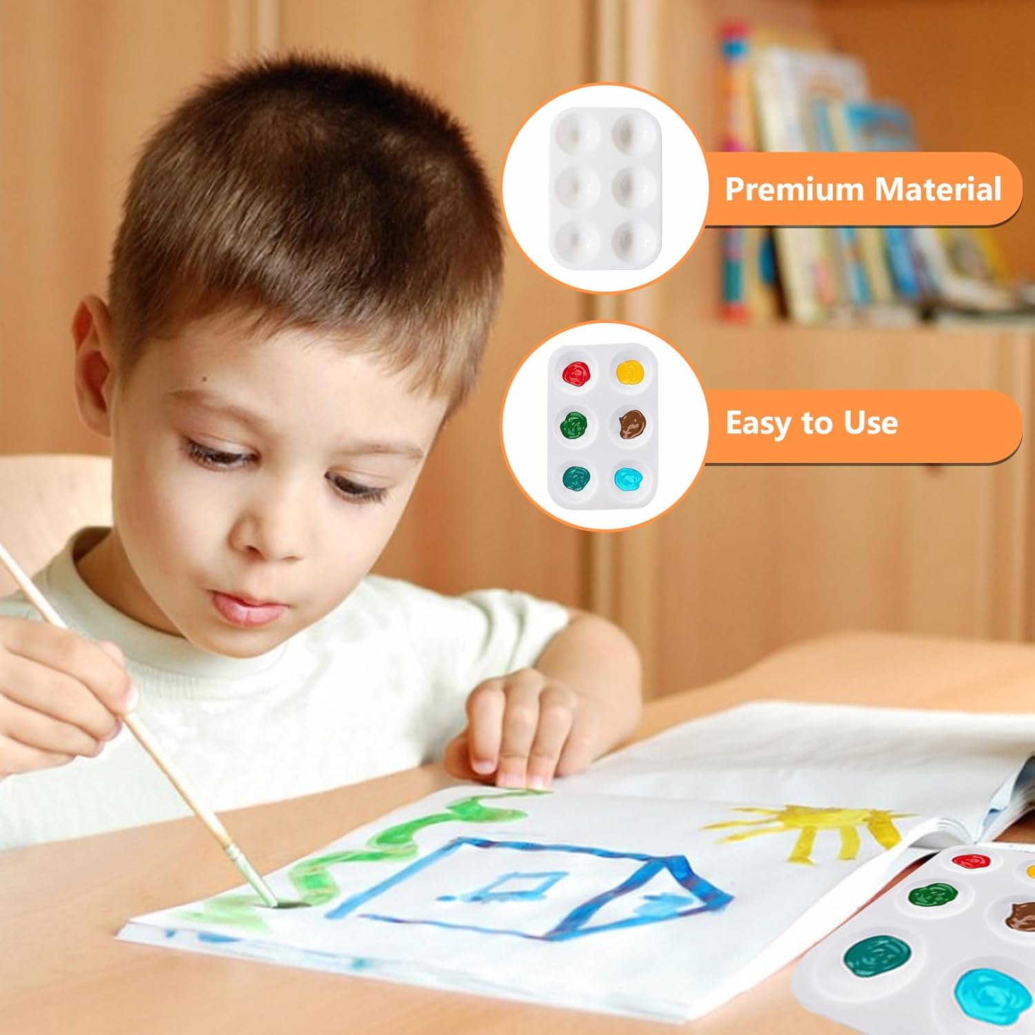 10PCS Paint Tray Palette,Mini Mixing Pallet with 6 Well Watercolor Palette Painting Tray,Artist Paint Palette Mixing Colour Tray for Watercolor Acrylic and Oil DIY Craft Professional Art Painting