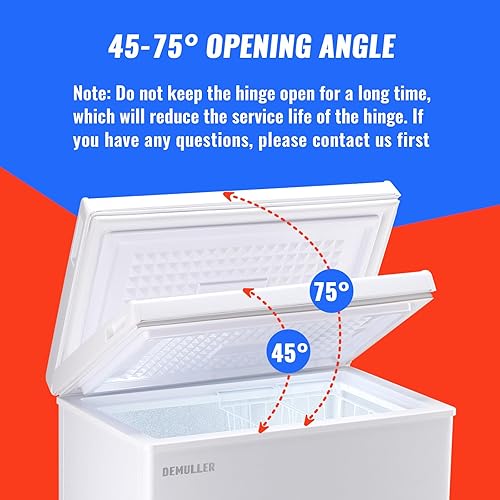 Miniatura 3 de DEMULLER Congelador compacto de puerta abierta con cesta de almacenamiento extraíble para el hogar, cocina, garaje, color blanco