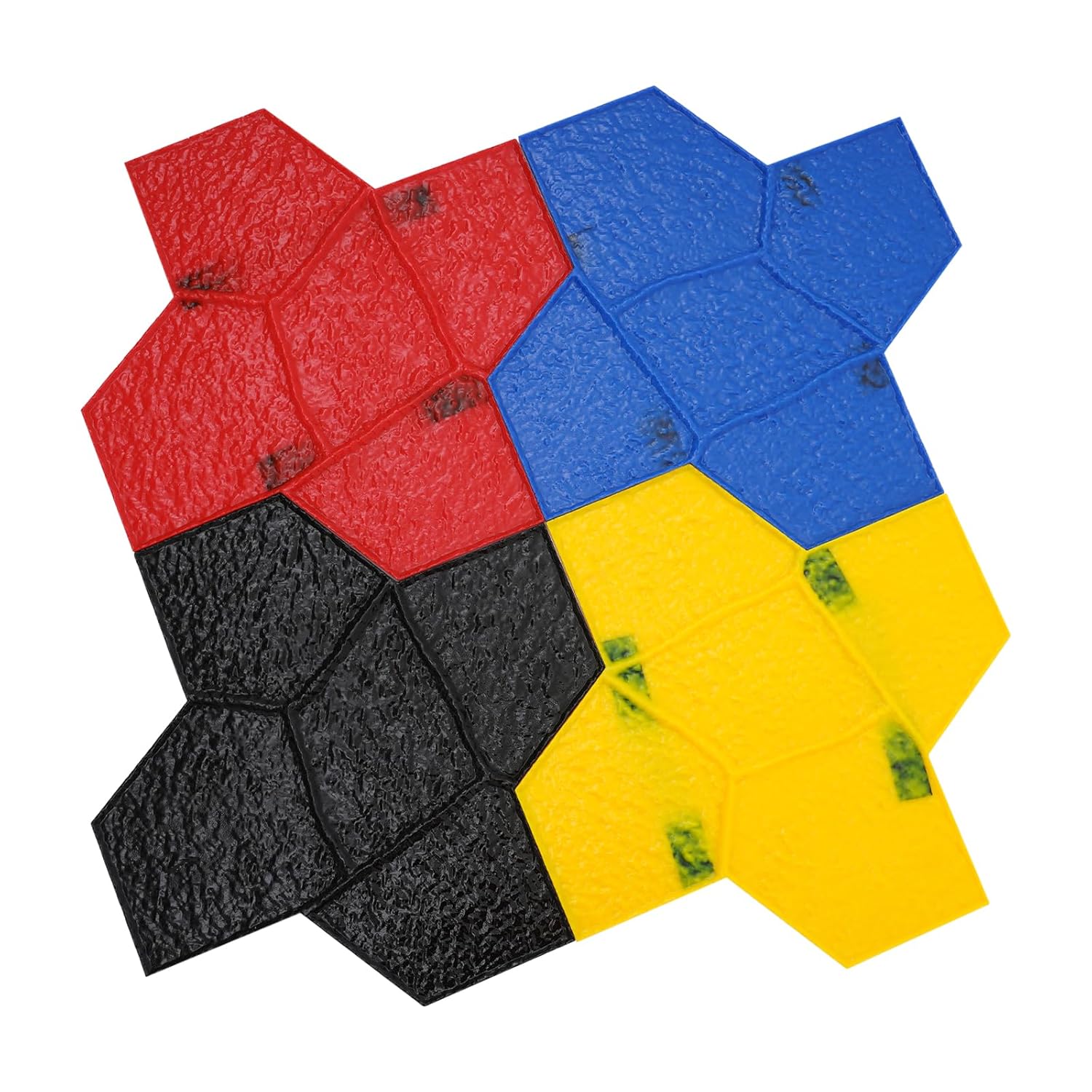 Concrete Texturing Skin, 4 PCS Concrete Stamps Mats Set 23.23"x23.23" Realistic Concretes Texture Mat Slate Concretes Stamps with Handle for Walls Floors (23.23"x23.23")