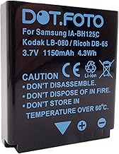 Dot.Foto LB-080 Premium 3.7v / 1150mAh Batterie Rechargeable pour Kodak PixPro SP1, SP360, SP360 4K, Orbit360 4K, 4KVR360