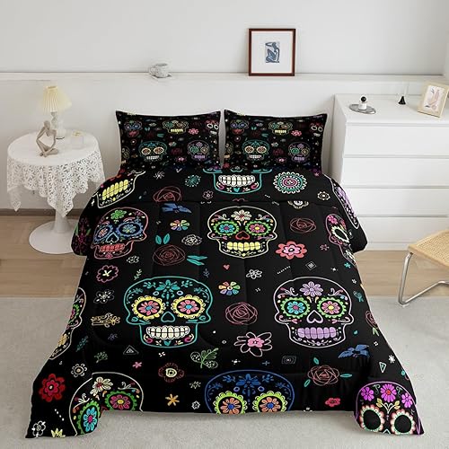 Miniatura 38 de Manfei Juego de ropa de cama Groovy de los años 70 para niños y niñas, juego de edredón retro con margaritas para todas las estaciones, tamaño