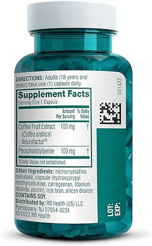 Miniatura 20 de NEURIVA Suplemento cerebral nootrópico descafeinado original probado clínicamente para memoria, concentración y concentración, neurofactor y