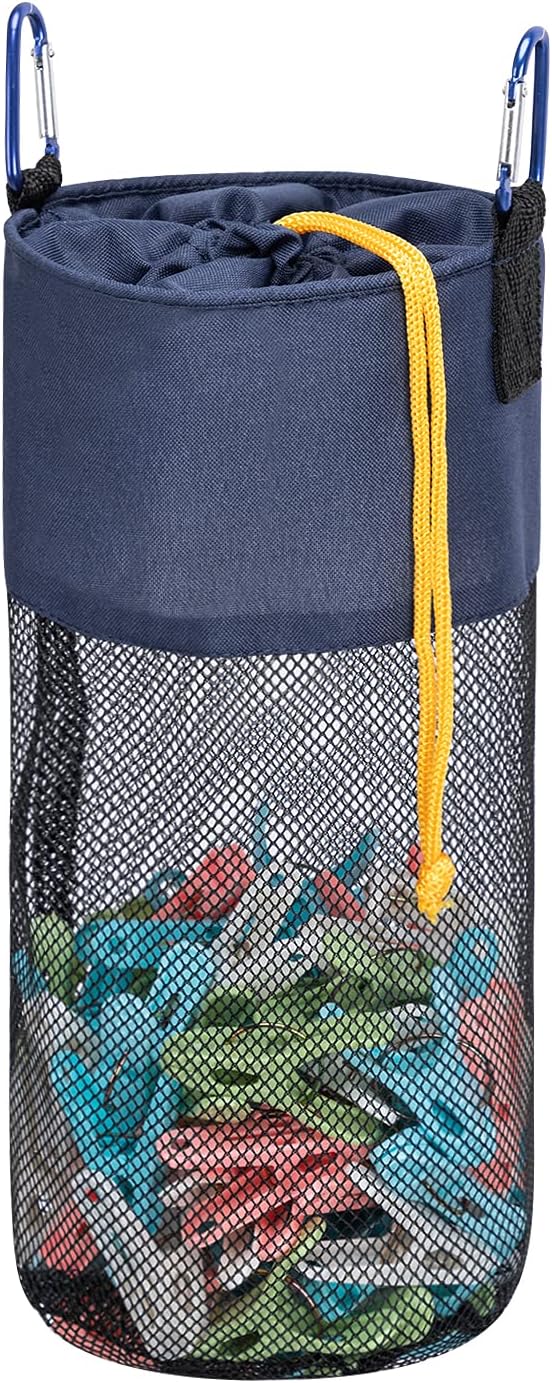 Netz-Wäscheklammer-Halter Mit Kordelzug - Praktischer Organizer Für Draußen Und Drinnen
