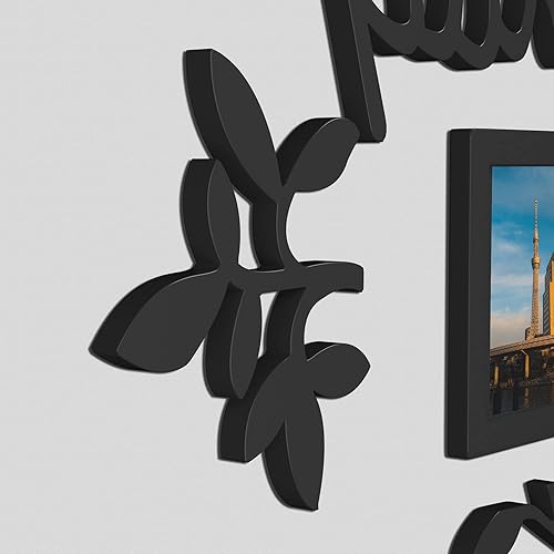 Miniatura 5 de JM-Deco Paquete de 13 marcos de fotos de árbol genealógico con juego de paspartú marfil, tamaño de foto uno de 4 x 4 pulgadas, cinco 4 x 6 pulgadas,