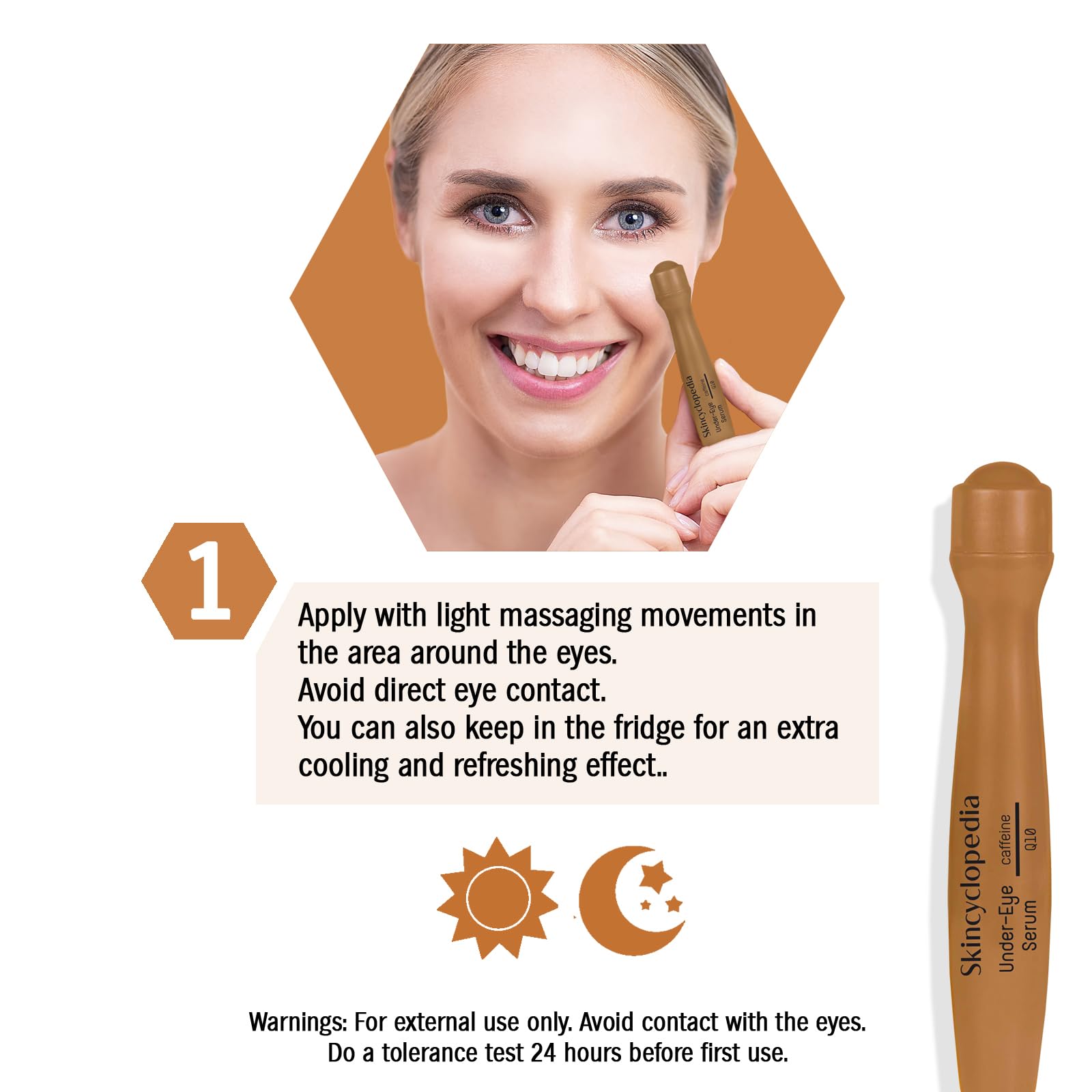 Skincyclopedia 5% Caffeine Eye Roller for Dark Circles and Puffiness, Anti-Aging Eye Serum and Eye Bags Remover with Caffeine - Image 4