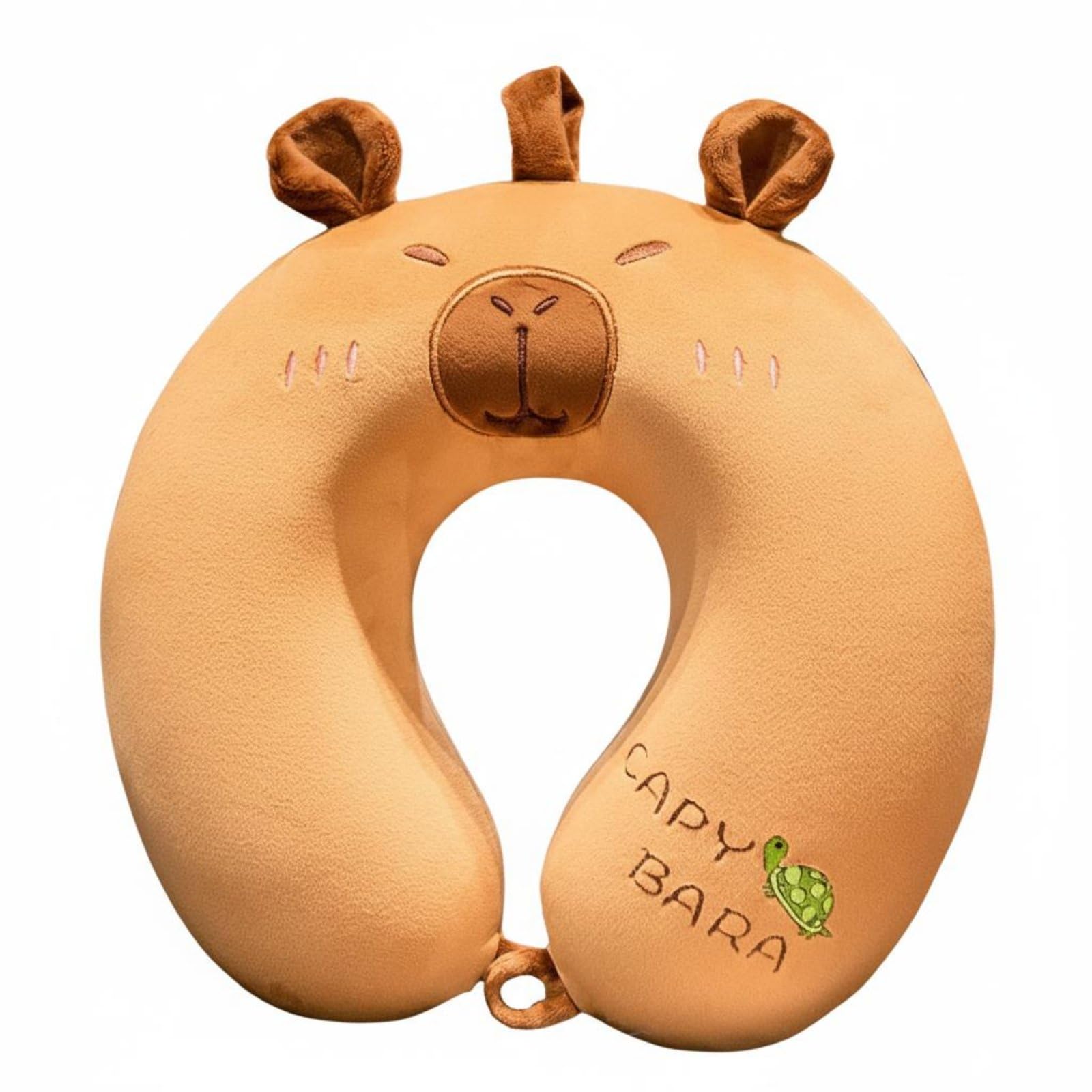 MERISHOPP Portable and Lightweight Capybara Neck Pillow Soft Textile U-Shaped Travel Pillow Ergonomic Design Soft U-Shaped Neck Cushion Breathable Material for Students, Office Workers, Kids, Turtle-image-23