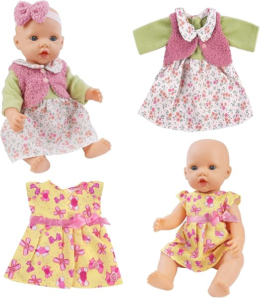 Aolso Ropa para Muñecas Bebé,4pcs Ropa para Muñecos Bebé,Conjunto de Ropa de Muñeca,Juego de Disfraz de Muñeca para Niños y Niñas,Accesorios para Muñeca Serie Arcoiris(No Muñecas) - 5