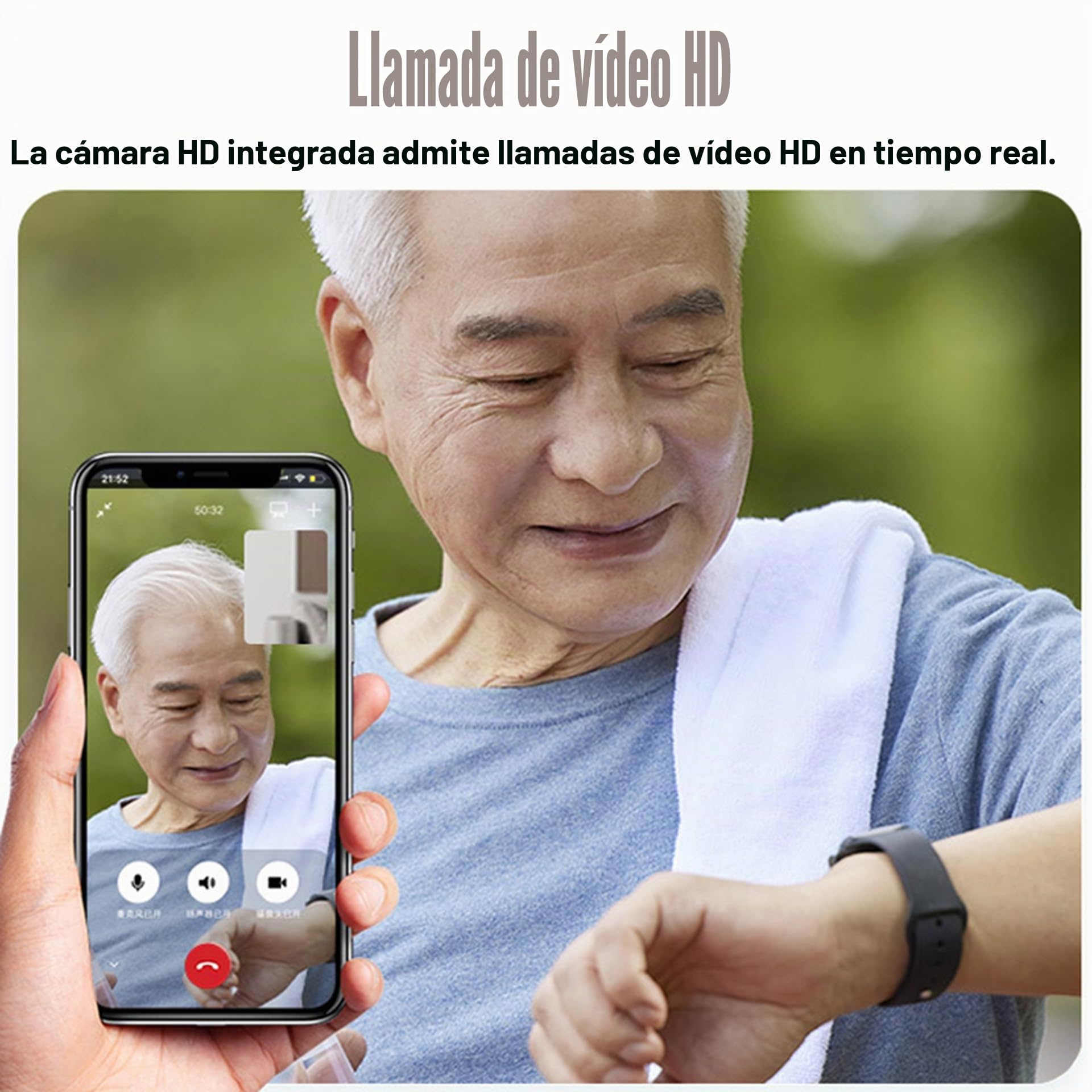 Reloj Inteligente con Detección De Caídas para Personas Mayores, Reloj GPS con Videollamada HD, IP67 Resistente Al Agua Y Llamada De Voz HD, Alarma De Caída para Personas Mayores,Black