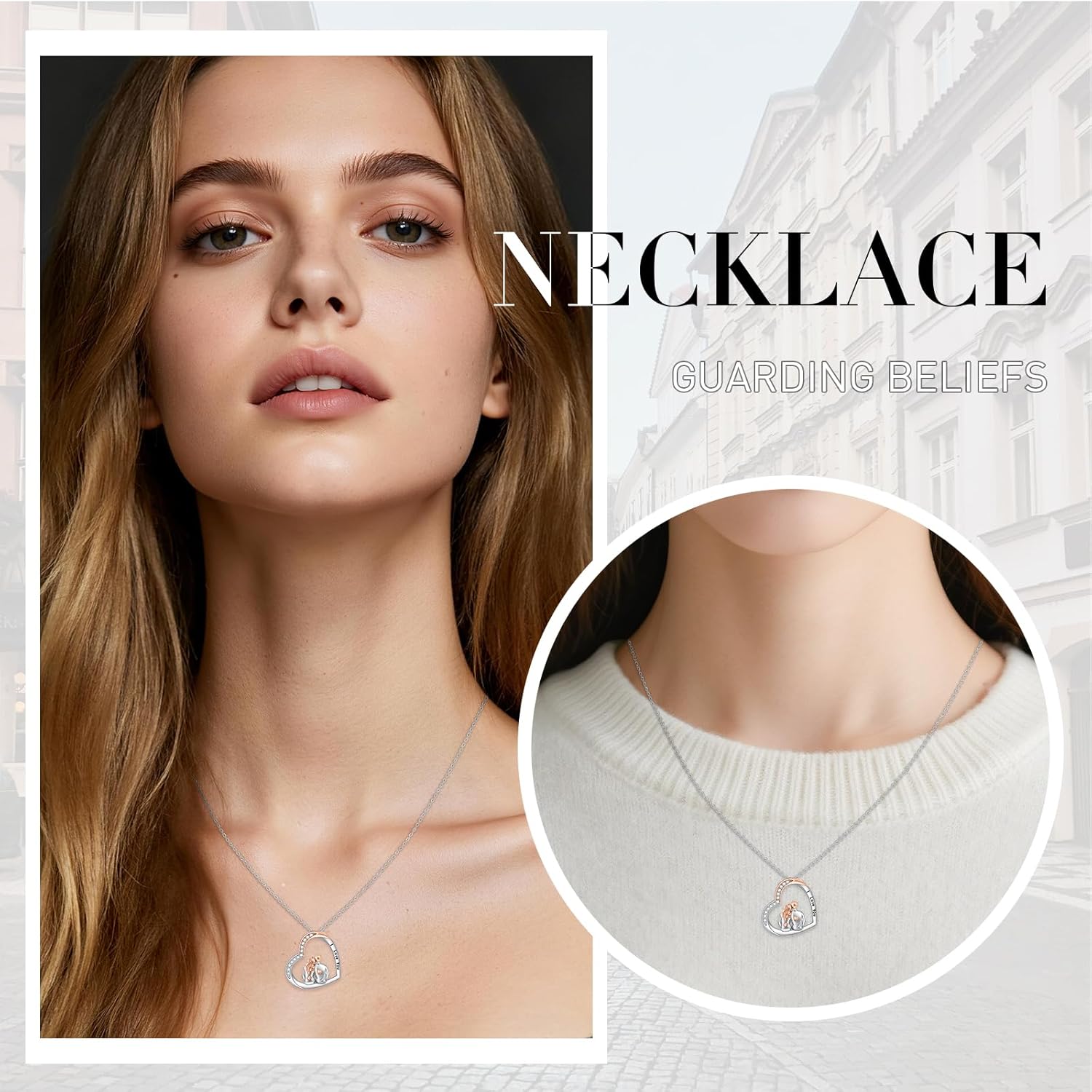 Fenthring Valentines Day Necklace for Women Couples I Love You Necklace Heart Pendant Jewelry Sterling Silver Valentines Day Gifts for Her - Image 2