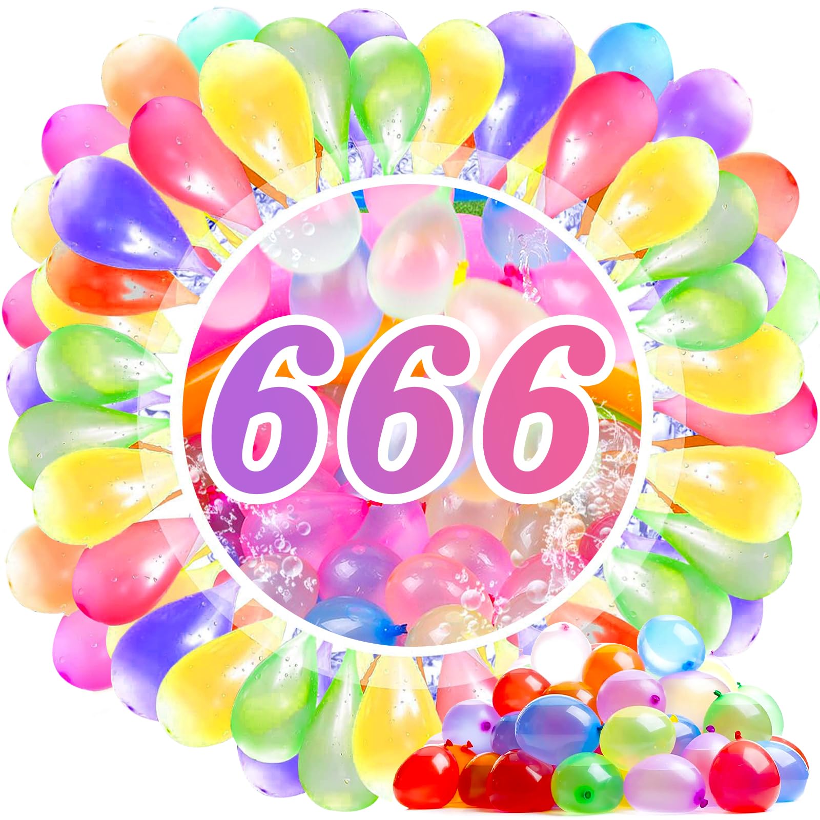 Amzeeniu 666PCS Bombe A Eau Ballon D'eau,ballon Eau,jeux D'eau,ballon