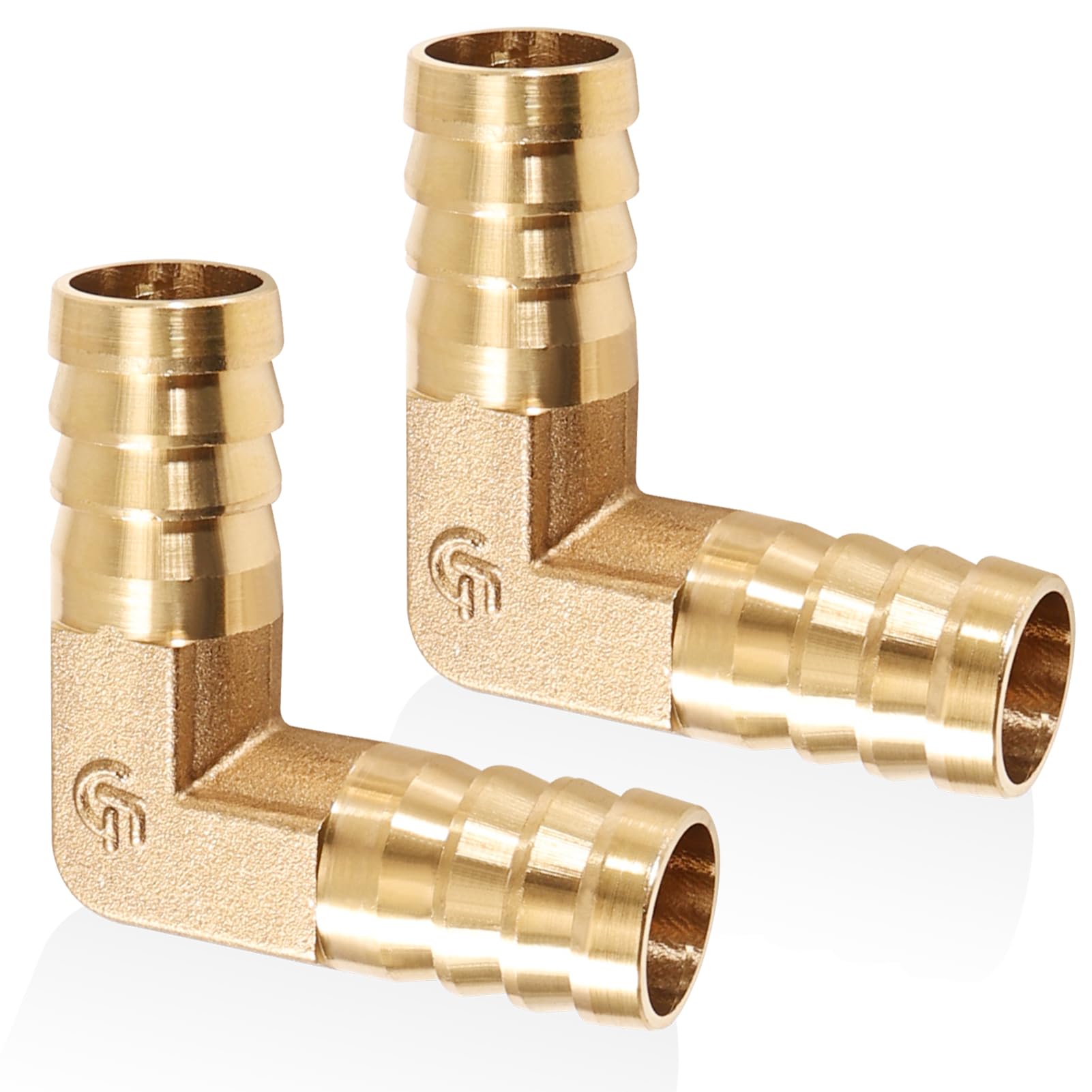 2 adattatori per tubi in ottone, 16 mm, 90 gradi, connettore esterno, connettore per tubo angolare, collegamento per aria olio
