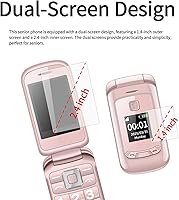Vista 6 de 2G GSM Flip Phone for Seniors, 2.8 inch Main Screen and 1.77 inch External Screen Dual SIM Unlocked Flip Cell Phone with 1200mAh Battery