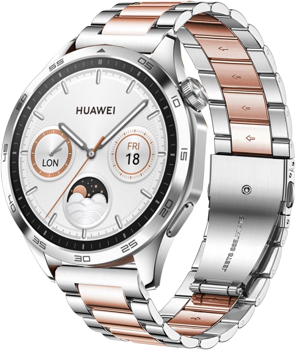 Strap Compatible with Samsung Galaxy Watch 46mm / Galaxy 3 45mm, 22mm Stainless Steel Metal Replacement Bands for Huawei Watch GT5 / GT5 Pro / 4/4 Pro / GT4 / 3/3 Pro / GT3 46mm