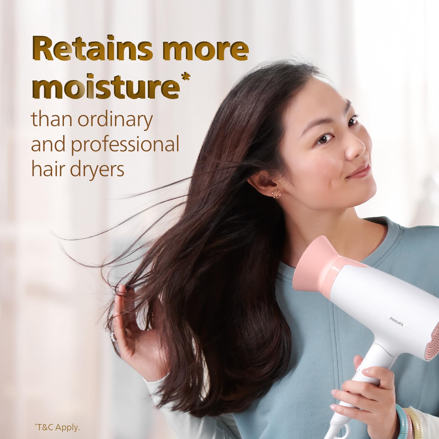 Philips Foldable Hair Dryer 1600 Watts| Powerful Salon-like Blow Drying with Less Heat | 3 Heat Settings with Cool Shot (Hot/Cool/Warm) | ThermoProtect Airflower Attachment- Pink | BHD308/30 - White | Perfect Blow Dry & Style for Men and Women | 2 years Warranty 1