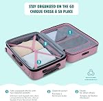 Atlantic Transmarine Hardside Carry-On Luggage – Superior Polycarbonate Construction with 8 Spinner Wheels and Retractable Handle, Integrated TSA Lock – Blush