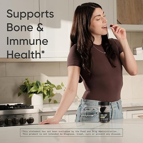 Vista 34 de Sports Research Vitamina D3 + K2 con 5000 iu de D3 a base de plantas y 100 mcg de vitamina K2 como MK-7 Verificado sin OMG y certificado vegano