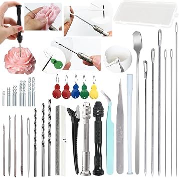 37PCS Candle Making Tools Set Adjustable Punch Needle Long Silicone Mold Needle Drill Candle Wick Hole Drill Steel Sticks to Make Holes in Candles Soap,Mold Punch Wicking Needle Tools Inserting Tool
