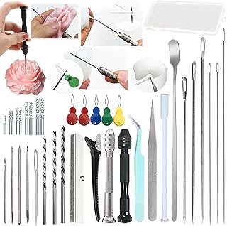 37PCS Candle Making Tools Set Adjustable Punch Needle Long Silicone Mold Needle Drill Candle Wick Hole Drill Steel Sticks to Make Holes in Candles Soap,Mold Punch Wicking Needle Tools Inserting Tool