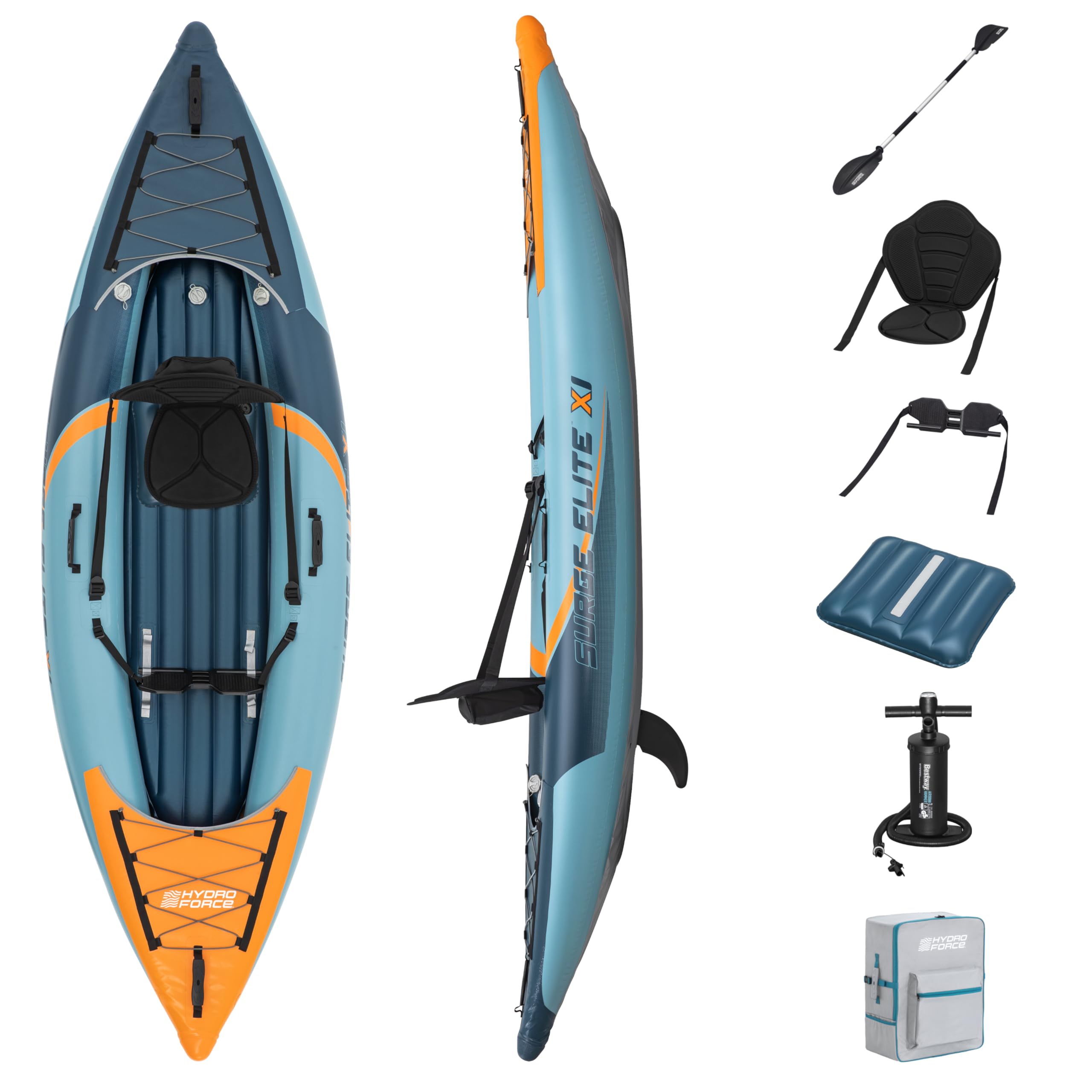 Bestway Juego de Kayak Surge Elite X1 de 10'3" x 37" x 12"/ 3.12 MX 94 cm x 30 cm