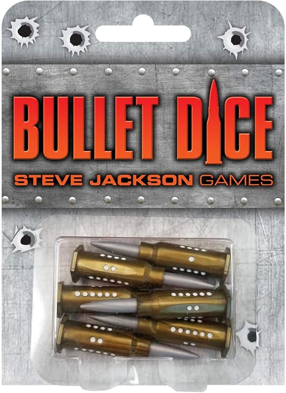 Bullet Dice, 6 Pcs, Custom Molded, Six-Sided, Pearlized Dice