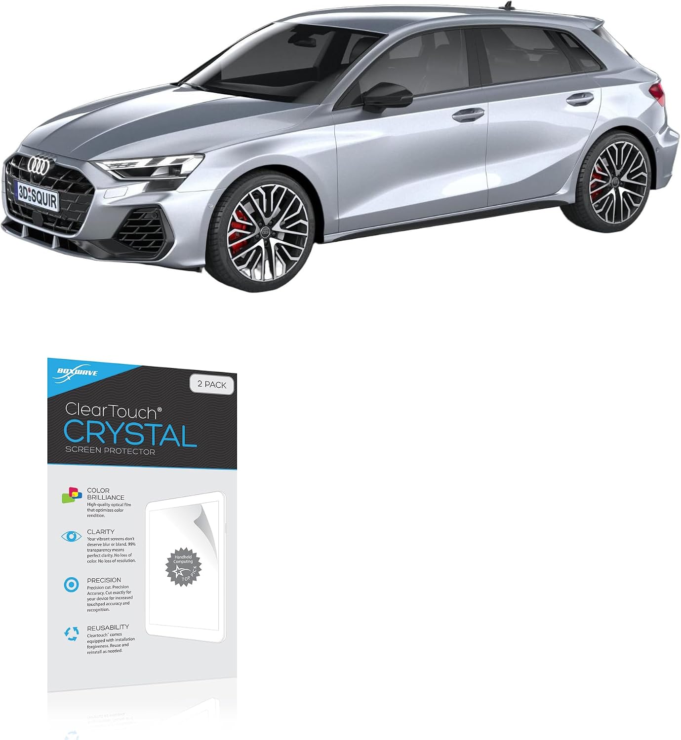 BoxWave Screen Protector Compatible with Audi 2025 S3 Cluster Display (10.3 in) - ClearTouch Crystal (2-Pack), HD Film Skin - Shields from Scratches