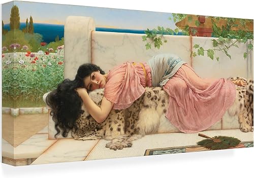 Miniatura 4 de Trademark Fine Art Lienzo decorativo para pared, colección Masters 'When The Heart Is Young John William Godward', arte de pared para sala de estar,