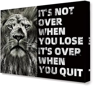 Lion Inspirational Office Wall Art - Motivational Lion Artwork Canvas Framed Painting for Home Office Wall Decor