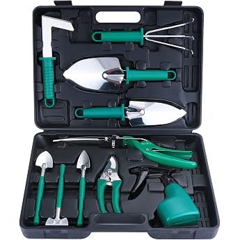 Garden Tool Garden Tools Garden Tool Set Made of Stainless Steel Gardening Set with Case Gift for Garden Lovers Green