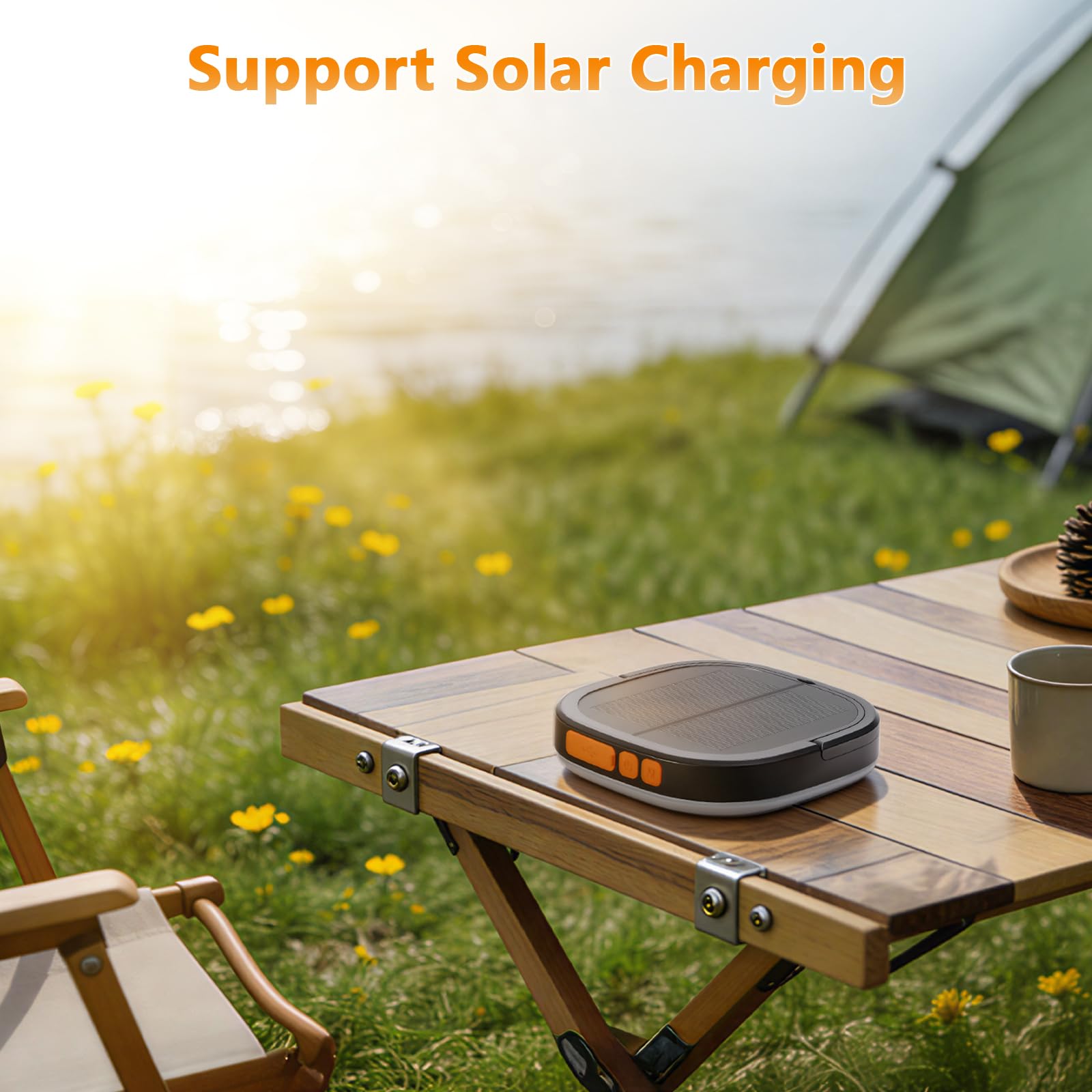 Lanterna solare da campeggio ricaricabile 5000 mAh LED 5 modalità di illuminazione IP65 impermeabile con ricarica USB - Lanterne per interruzioni di corrente uragano, escursionismo, pesce, emergenza e