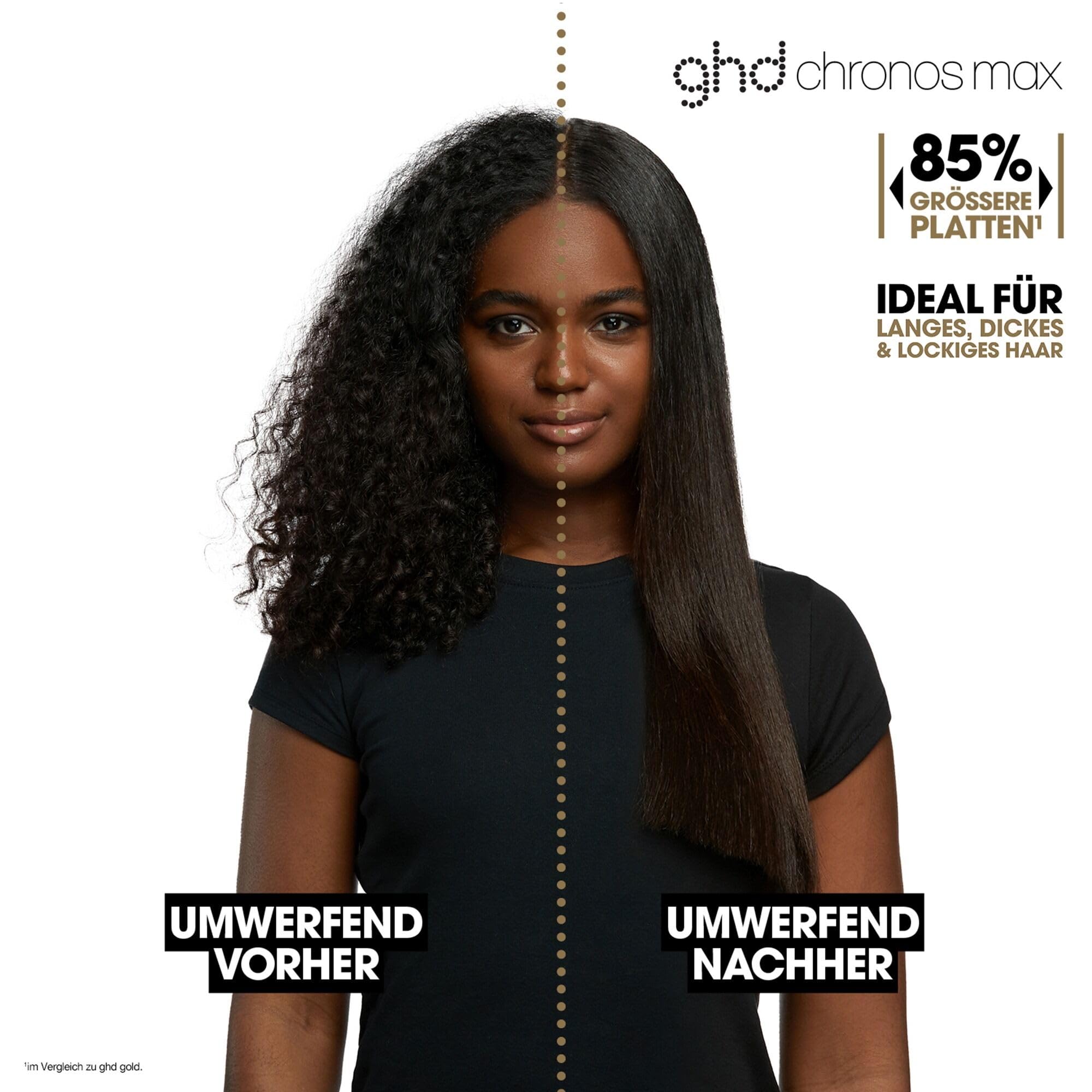 ghd chronos max breites Glätteisen: Ideal für dickes, langes und lockiges Haar, smarter Haarglätter mit 43mm Platten für glatte sleek Looks und Wellen, Anti Frizz Finish, ohne extreme Hitzeschäden