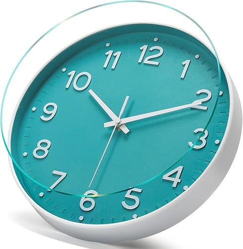 Miniatura 3 de MEIRED Reloj de pared de 12 pulgadas, silencioso sin tictac, funciona con pilas, reloj de pared redondo moderno y simple para el hogar, oficina,