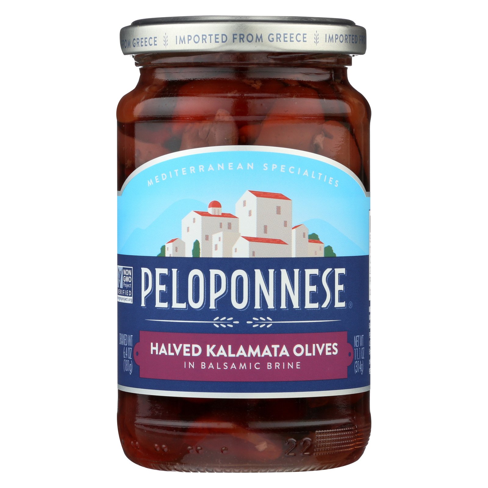 Peloponnese Kalamata Halves, 6.4-Ounce Jars (Pack of 6)