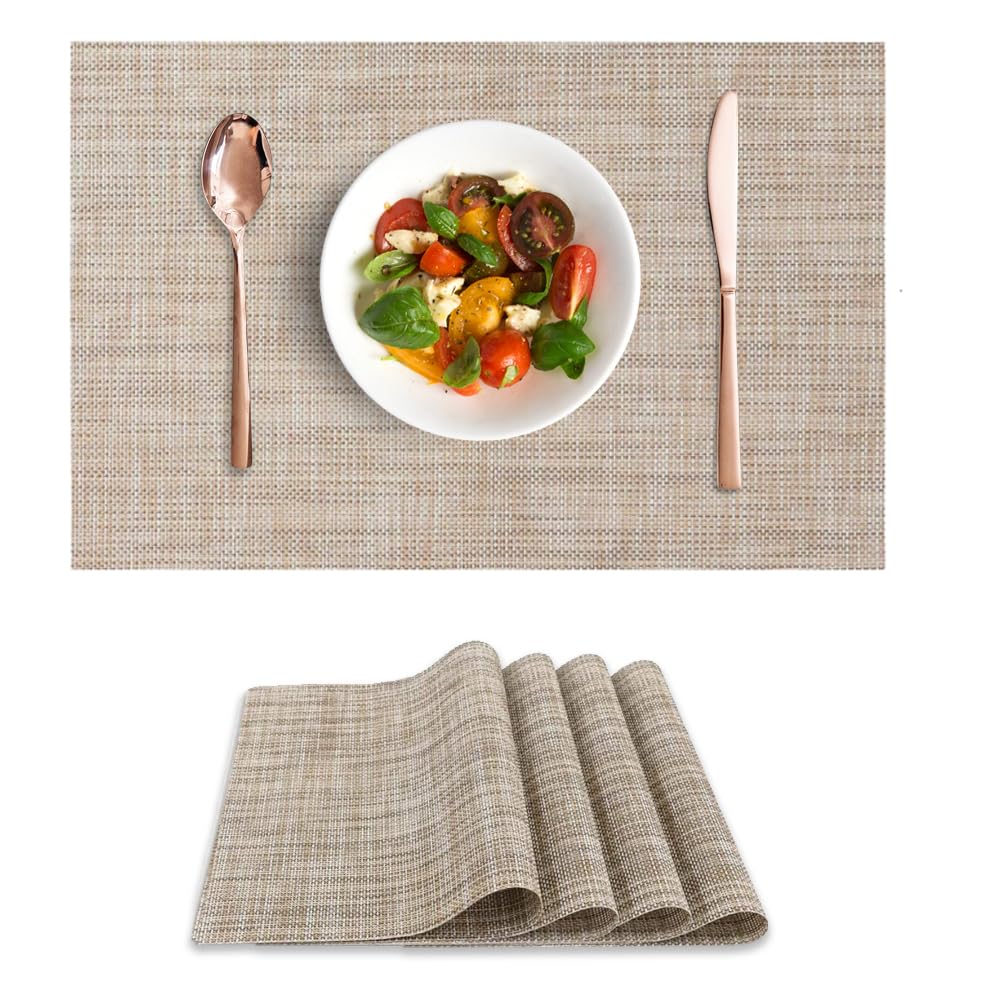 Sets de table antidérapants Angelkiss 45x30cm lavables pour table de salle à manger et cuisine