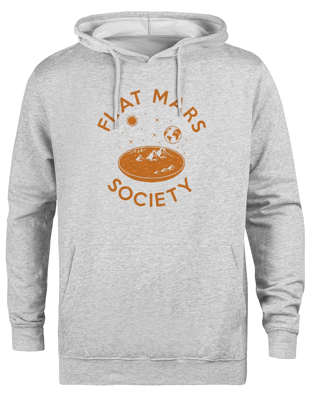 Flat Mars Society Unisex Szara Bluza Ekologiczna z Kapturem Unisex Grey Hoodie Eco-Friendly Hooded Jacket
