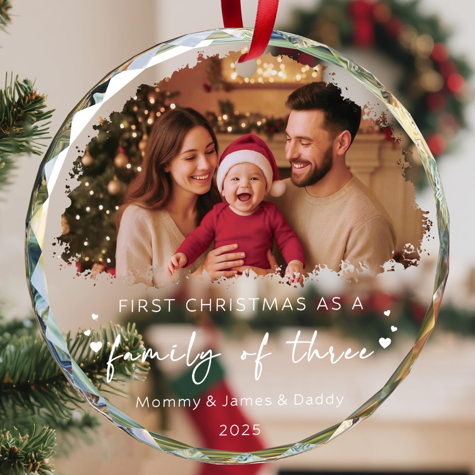 Puzzlo Personalised Christmas Baubles for Family, Baubles for Tree Decor