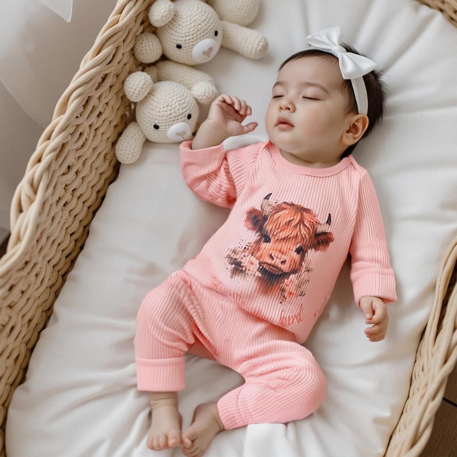 Infant Baby Girl Fall Outfit Sweatshirt Romper Ribbed Letter Print Jumpsuit Long Sleeve Bodysuit Cute Newborn Clothes - Image 2