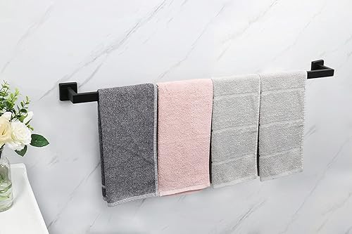 Miniatura 3 de TocTen Toallero de baño  Base cuadrada gruesa SUS304 barra de toalla de acero inoxidable para baño, accesorios de baño, toallero resistente montado