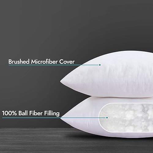 Miniatura 9 de ROYALE LINENS 1 relleno de almohada de 14 x 14 pulgadas, almohada cuadrada, almohada para cama y sofá, inserto de almohada decorativa, cojín