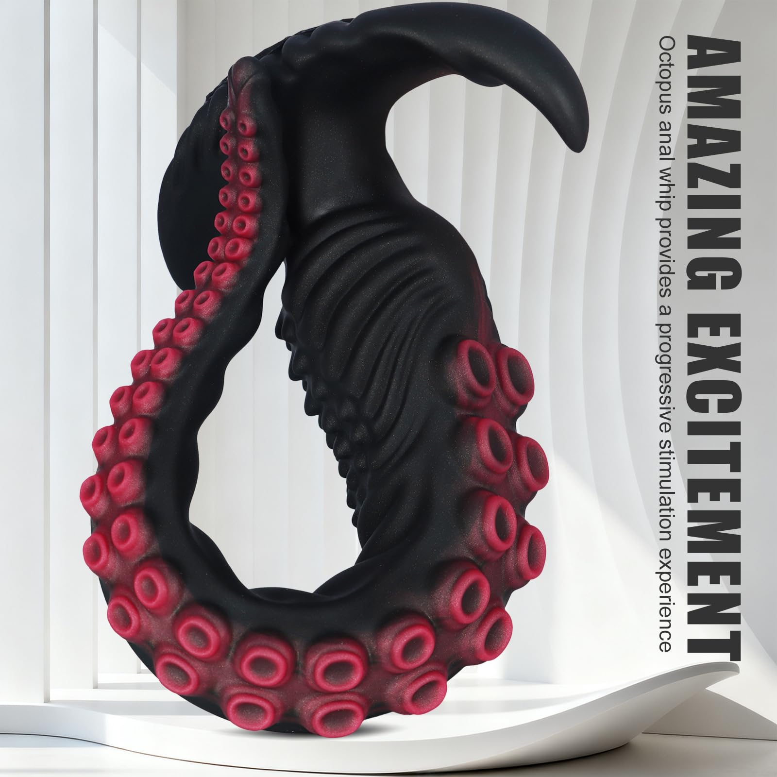 AMAZBEE Plug anal de tentáculos de silicona: entrenador anal y consolador anal con superficie texturizada, forma ergonómica y estimulación anal (XL)