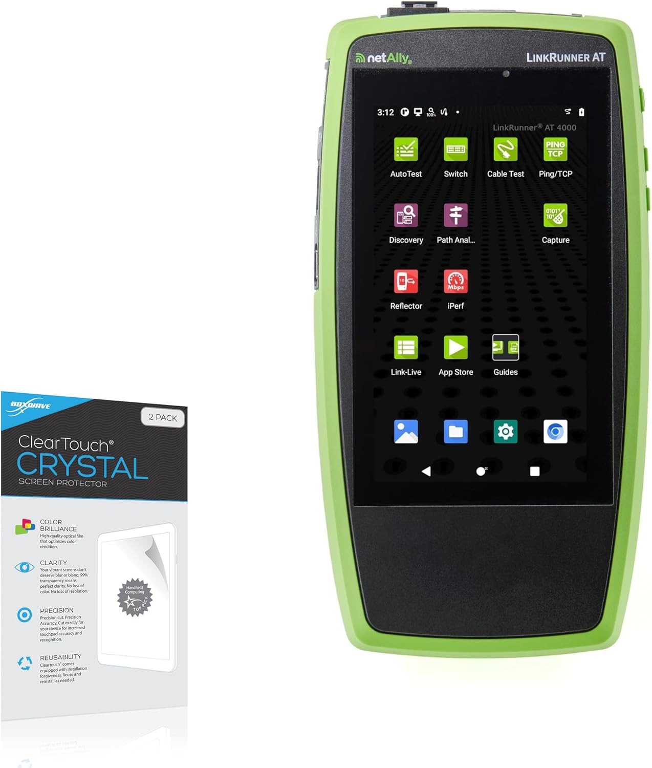 BoxWave Screen Protector Compatible with NetAlly LinkRunner at 4000 - ClearTouch Crystal (2-Pack), HD Film Skin - Shields from Scratches