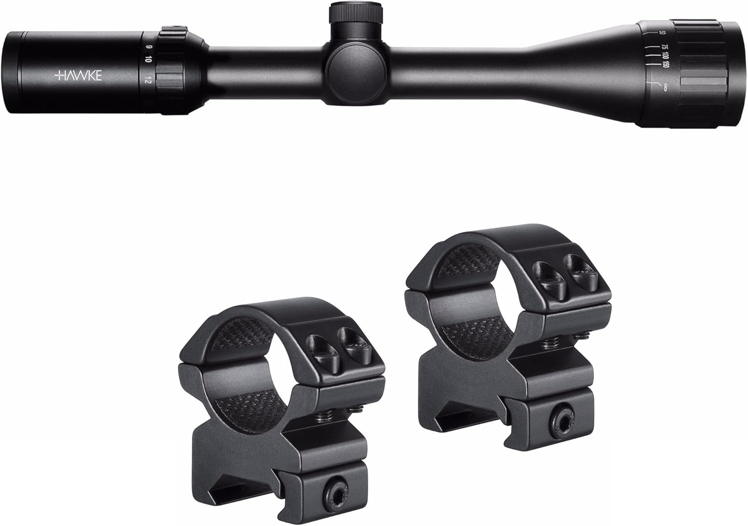 Hawke Sport Optics Vantage 4-12x40AO Mil Dot Riflescope with Mounting Rings Kit