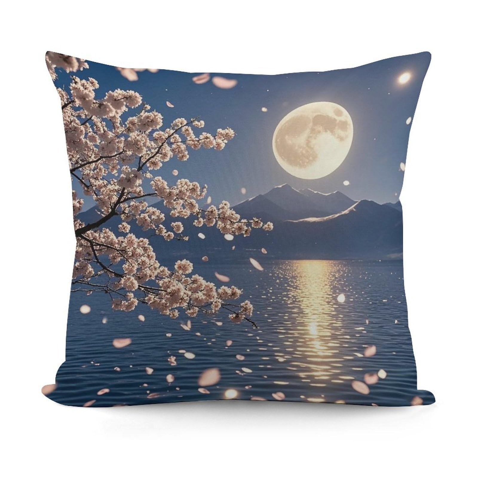 VstaDank Bright Moon Hangs High Throw Pillow Cover Soft Square Cushion Cover Art Artwork Pillow Covers Mordern Couch Pillow Covers Decorative Cushion Case for Chair Couch Bedroom Living Room