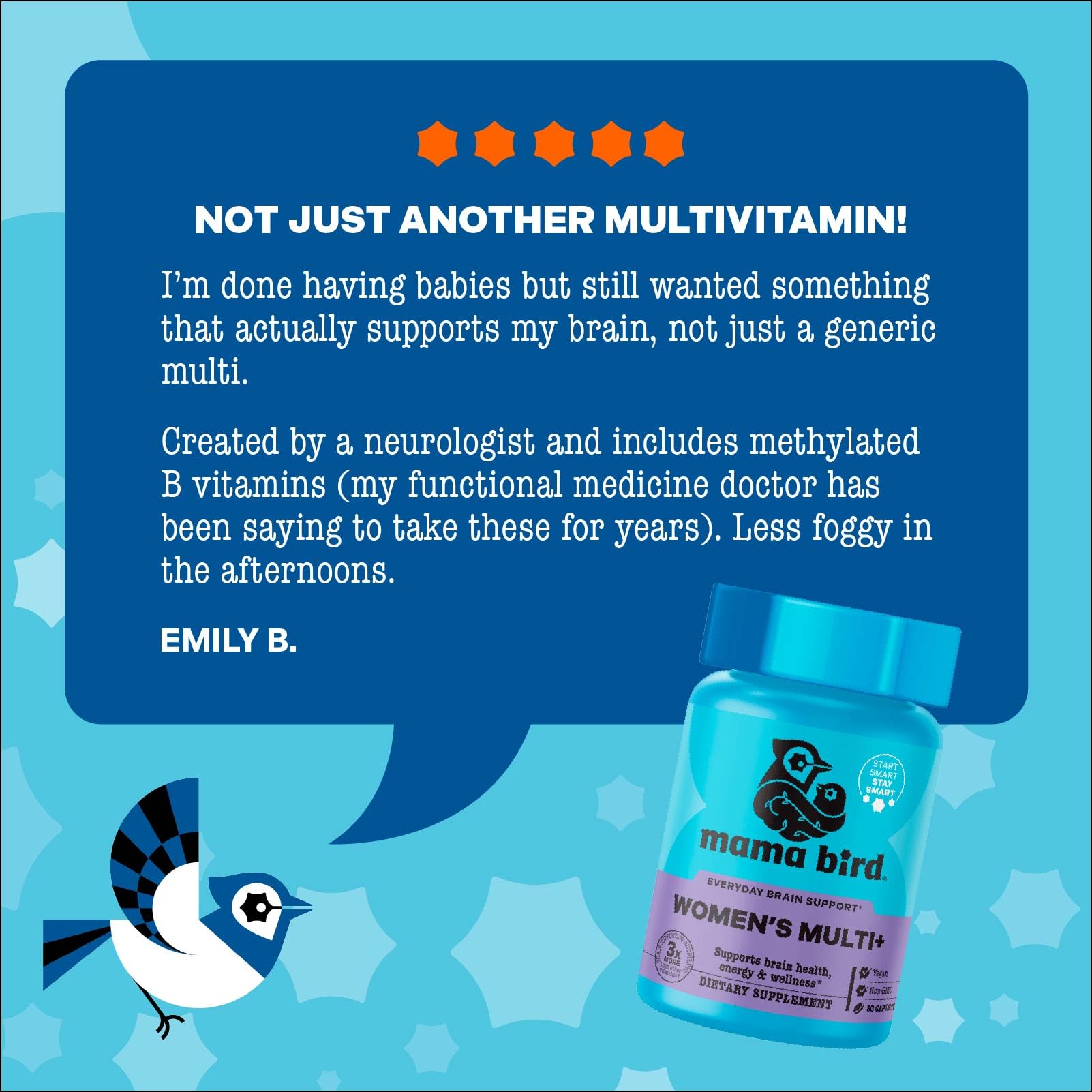 Mama Bird Women's Multi+ (30 Servings) Womens Multivitamin - Methylfolate, Vitamin B6, Vitamin B12 - Organic Antioxidant Blend - Non GMO & Third-Party Tested - Vegan & Gluten Free — Amazon image 8