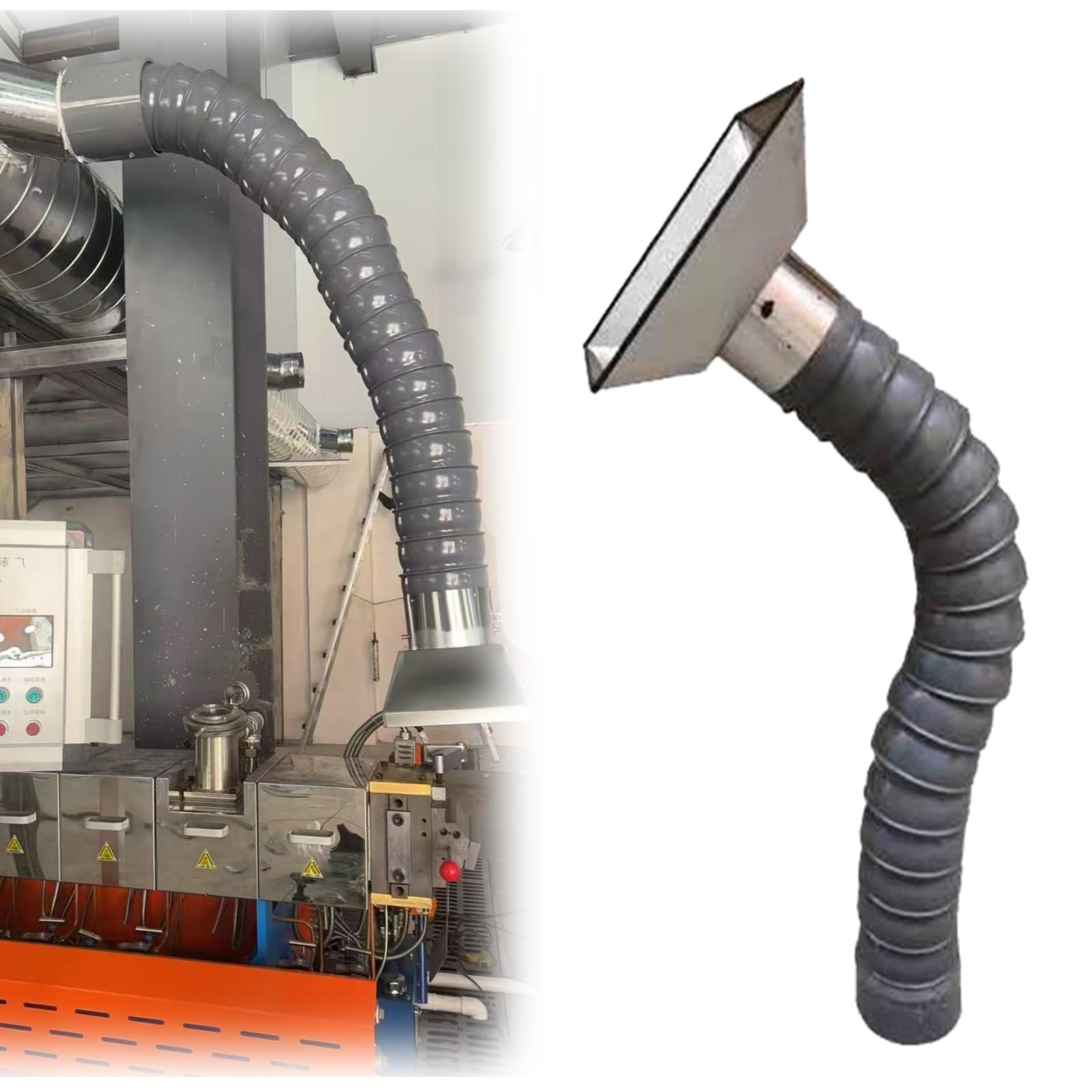 Braccio flessibile di raccolta della polvere a 360° con cappuccio - Tubo di aspirazione fumi per saldatura Laboratorio di saldatura Sistema di filtrazione dell'aria industriale di rimozione del fumo