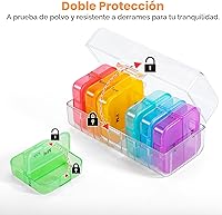 Vista 3 de Zoksi Organizador de pastillas 2 veces al día, pastillero semanal de 7 días, organizador de píldoras diario Am Pm con apertura grande de doble cara